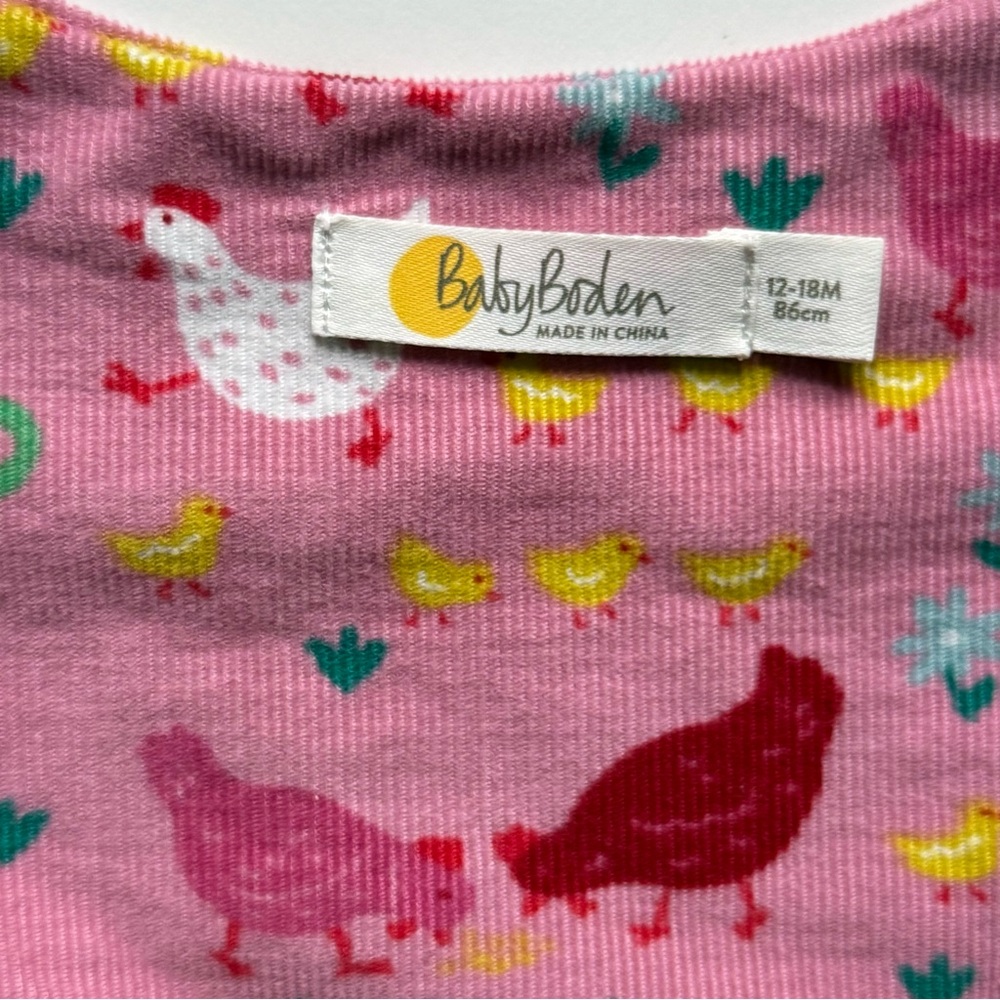 Baby Boden Girls Farm Animal Cord Pinnie Dress - Size 12-18M - Picture 13 of 16